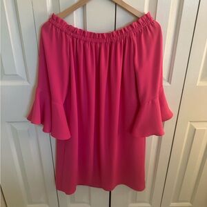 Trina Turk Fuchsia Off-Shoulder Dress